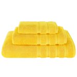 American Soft Linen 3 Pièce, 100% Véritable coton turc Premium & Ensembles de serviettes de luxe - Jaune citron