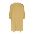 thumbnail image 5 of Mrat Sheer Cardigan for Womens 3/4 Sleeve Tops with Pocket Solid Irregular Flowy Jacket S-86 Yellow 4XL, 5 of 5