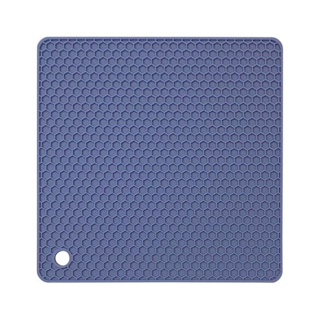 ziyahi Heats Insulation Table Mat Dish Plate Pot Pad Square Coaster Nonslip Placemat Desk Countertop Protector Kitchen Draining Gray Blue