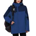 thumbnail image 2 of Sentmoon Jackets for Women Winter Oversized Hooded Neck Long Sleeve Womens Winter Coat Zipper Color Block Windproof Waterproof Clothes with Pockets Fall and Winter for Backpacking and Camping, 2 of 9