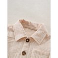 thumbnail image 4 of Faithtur Bambin 2Pcs Tenue d'Été, Bouton Manches Courtes vers le Bas Chemise + Short Set, 4 of 9