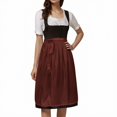 thumbnail image 1 of GDREDA Oktoberfest Bavarois Tablier Mi-Long Classique Uni pour Femme avec Liens pour Robe de Fête pour Rassemblements Festifs, 1 of 8