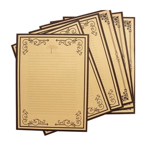 8Pcs Kraft Paper Retro Writing Paper Vintage Letter Paper Stationery Set (2 Patterns)