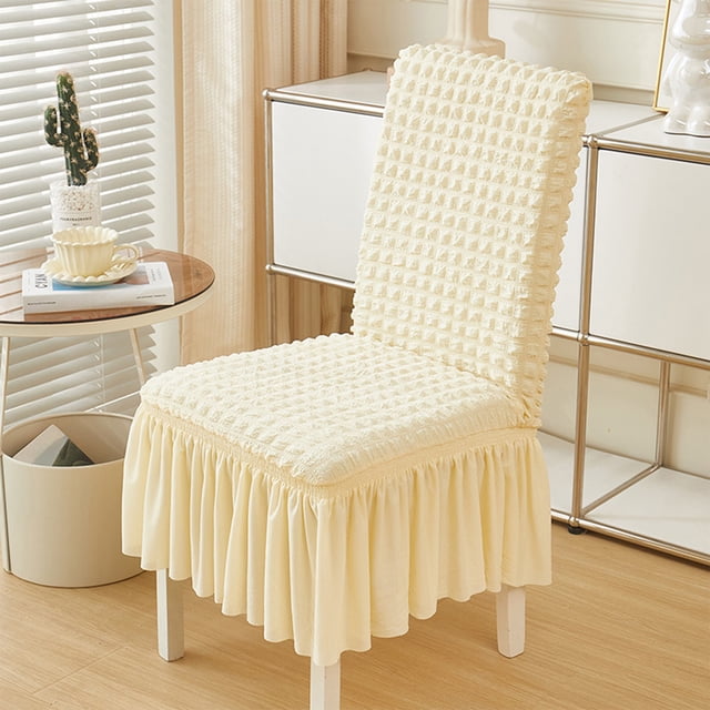 Stretch Chair Cover for Home Office Kitchen Banquet Hotel - Removable, Washable, Easy to Install - Polyester Jacquard Velvet - Anti-Slip, Dirt-Resistant - 4 Colors (Red, Yellow, Gray