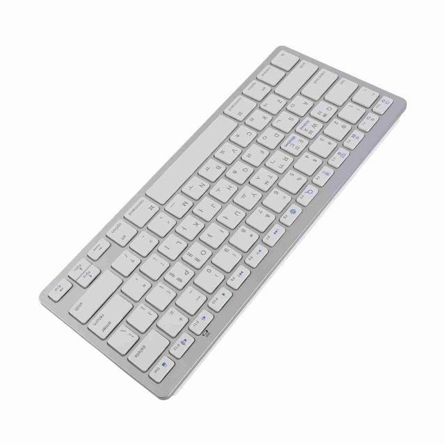 Clavier Bilingue Super Mince Sans Fil Confortable pour PC Ordinateur Portable Tablette Design Ergonomique Argent