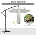thumbnail image 4 of Outsunny 11FT Offset Hanging Patio Umbrella for Backyard, Cream White, 4 of 10
