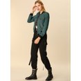 thumbnail image 4 of INSPIRE CHIC Blousons Bomber à Manches Longues pour Femmes à Col Montant, à Fermeture Éclair, avec Poches à Rabat, 4 of 6