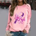 thumbnail image 2 of Rbaofujie Chandails pour Filles Femmes Mode Décontractée Imprimé Col Rond Ample Manches Longues T-shirt Hauts Blouse Chandails à Capuchon Roses pour Femmes Tendance, 2 of 4