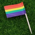 thumbnail image 2 of KAKOWELY fruit pick Pack of 200 Racing Flag Toothpicks Flag Picks Appetizer Toothpick Sticks Flag for Cocktail Party (Rainbow Pattern)1.18"X0.08"X2.56", 2 of 4