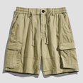 thumbnail image 1 of Mens Sports Leisure Elastic Waist Multi-Pockets Relaxed Summer Shorts Pants, 1 of 8