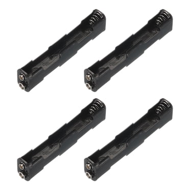 Uxcell Battery Holder Box 4 x AA, 4 Slots with ON/OFF Switch with 9V Buckle AA-Batteries Holder Box Container, 4Pcs