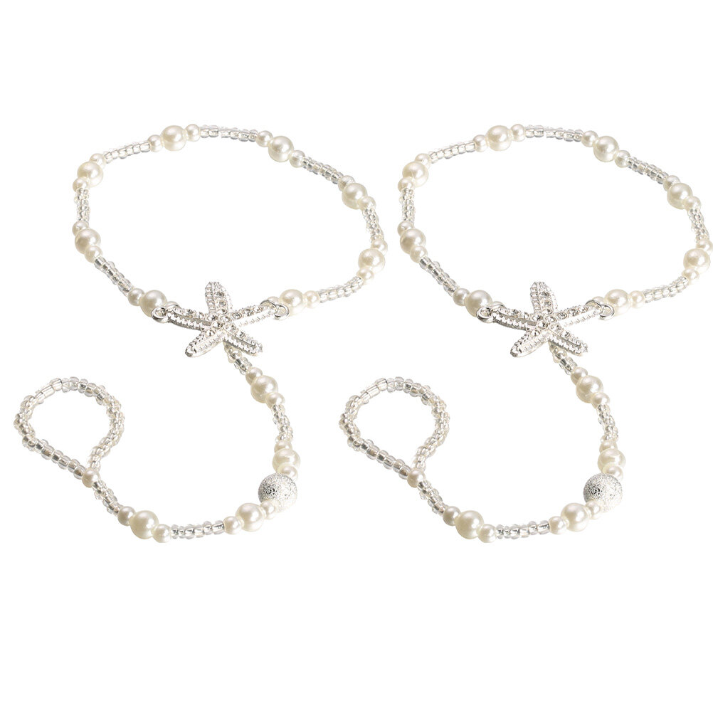 MasteelfCA 2 Pcs Chaînes de Cheville à la Mode Décoratives Élastiques pour Mariée Bijoux