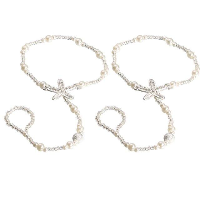 MasteelfCA 2 Pcs Chaînes de Cheville à la Mode Décoratives Élastiques pour Mariée Bijoux