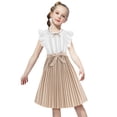 thumbnail image 3 of aDJFDGT Robes Blanches pour Remise des Diplômes Manches Longues Robe Sans Manches Unie pour Tout-Petites Filles Robes de Fête de Danse Vêtements, 3 of 4