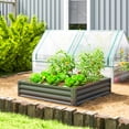thumbnail image 2 of 4' x 4' x 1' Raised Garden Bed Galvanized Steel Planter Box Light Grey, 2 of 10