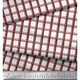 thumbnail image 2 of Soimoi Brown Rayon Fabric Window Pane Check Print Fabric by the Yard 42 Inch Wide, 2 of 3