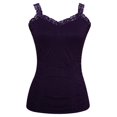 thumbnail image 1 of Womens Lace Trim Camisoles - Purple, 1 of 2