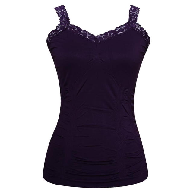Womens Lace Trim Camisoles - Purple