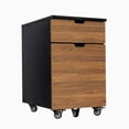 thumbnail image 1 of Desky Wooden Minimal Filing Cabinet - Black / Prime Oak Laminate, 1 of 10