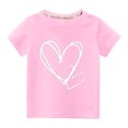 thumbnail image 1 of Pisexur Tout-Petits Enfants Garçons Filles Mode Mignon Col Rond Imprimé Manches Courtes Haut, 1 of 3