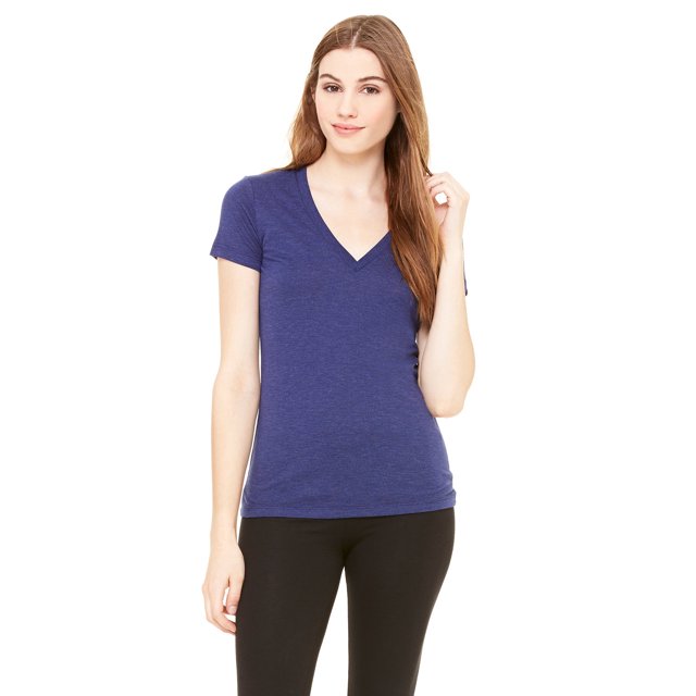 Bella + Canvas T-Shirt à Manches Courtes Col en V Profond pour Femmes