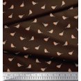 thumbnail image 1 of Soimoi Brown Poly Georgette Fabric American Robin Bird Decor Fabric Printed BTY 52 Inch Wide, 1 of 5