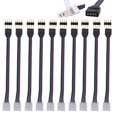 thumbnail image 1 of 10 Pcs 10mm 4 Pin Male Female PCB Connector Cable For RGB 5050 3528 LED Strips, 1 of 8