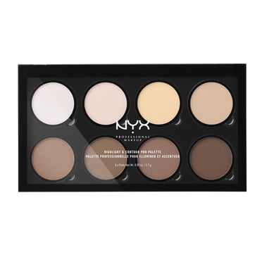 NYX Professional Makeup Highlight & Contour Pro palette, Makeup Palette 8 shades x 2.7g