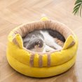 thumbnail image 1 of LSLJS Lit Rond Moderne en Peluche Douce pour Animaux de Compagnie pour Chats Ou Petits Chiens, Mini Lit pour Chien de Taille Moyenne Cat Bed Autochauffant Automne Hiver Intérieur pour Somnoler Dormir Douillet Minou Teddy Kennel, 1 of 2