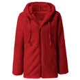 thumbnail image 3 of Womens Fuzzy Fleece Jackets 2023 Clearance Solid Zipper Sharpa Coat Fall Winter Warm Thick Hooded Jacket with Pockets, 3 of 6