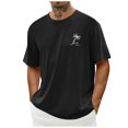 thumbnail image 2 of LUOGENLI T-shirts pour Homme pour Hommes T-shirts Graphiques Vintage T-shirts à Imprimé Floral et Lettrage Col Rond Manches Courtes T-shirts Décontractés d'Été Mode Urbaine Noir P, 2 of 8