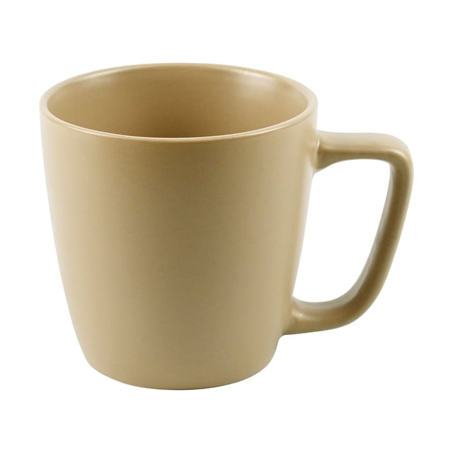Mainstays Alessandra Solid Matte Brown Stoneware Mug with a matte brown finish and sturdy handle, made of durable stoneware, dishwasher and microwave safe, ideal for coffee or tea and suitable as versatile drinkware for everyday use.