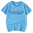 thumbnail image 5 of PMVFHDE Hauts Basiques pour Filles Hauts d'Été Tendance Manches Courtes pour Filles T-Shirt Décontracté Imprimé Col Rond Manches Courtes Bleu, 10-11 Ans, 5 of 5