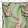 thumbnail image 2 of Soimoi Green Modal Satin Fabric Pig Animal Printed Fabric 1 Yard 42 Inch Wide, 2 of 5