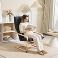 thumbnail image 2 of HOMCOM Modern Armchair, Upholstered Accent Chair with Curved Leg Dark Grey, 2 of 10