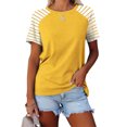 thumbnail image 2 of FAIWAD Hauts Grande Taille pour Femmes Blouse d'Été à Imprimé Rayé Manches Courtes Col Rond T-Shirts Tuniques Décontractées Tee, 2 of 3