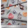 thumbnail image 2 of Soimoi Crepe Silk Fabric Colorful Shells Ocean Print Fabric by Yard 42 Inch Wide, 2 of 3