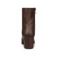 thumbnail image 4 of Unique Bargains Women's Square Toe Side Zip Block Heel Ankle Boots Coffee (Size 5.5), 4 of 8