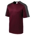 thumbnail image 1 of Gravity Threads Mens Sleeve-Blocked Moisture Wicking Shirt - Maroon/Iron Grey - Small, 1 of 1