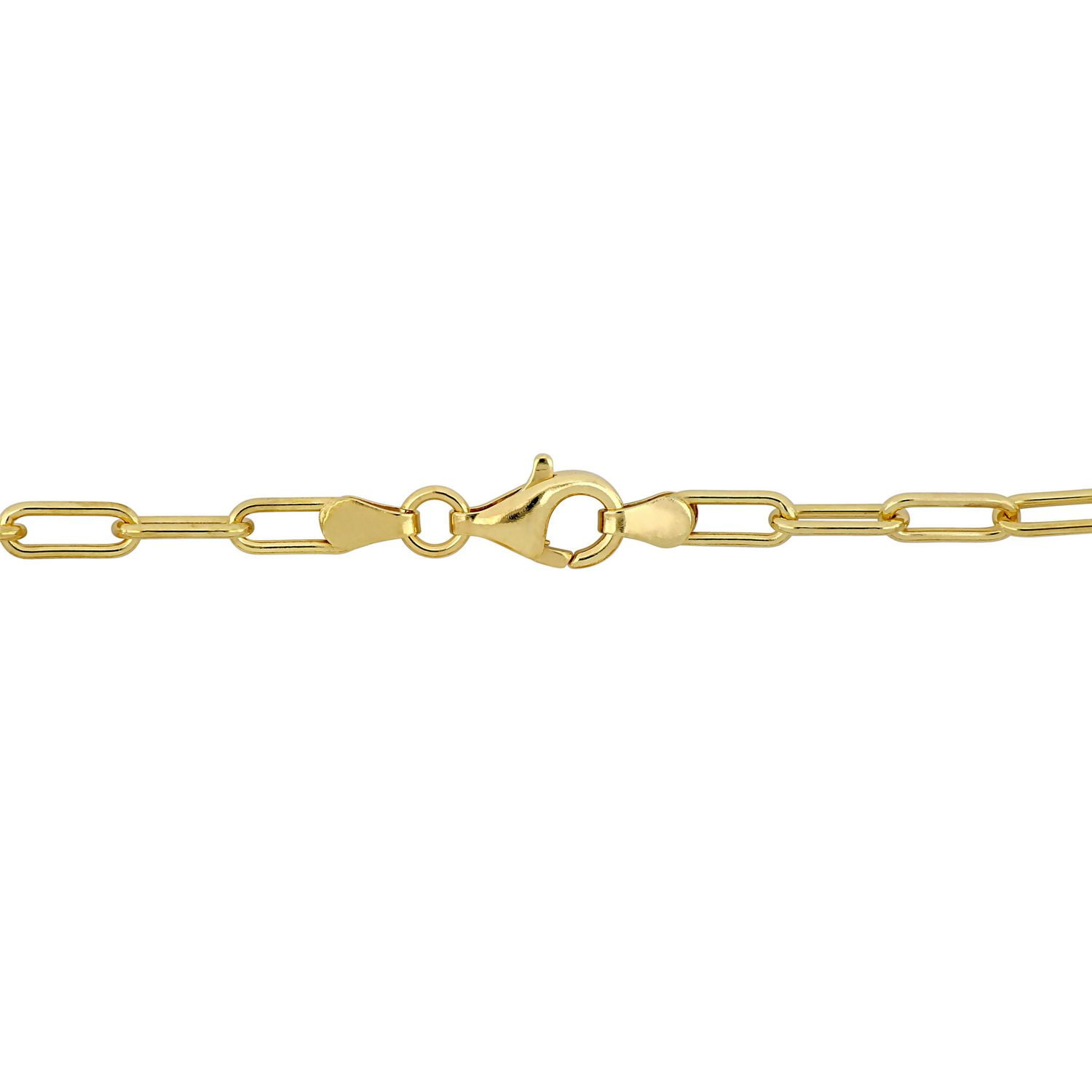Collier chaîne à maillon ovale de Miabella en Argent Sterling plaqué Or Jaune 18K