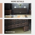 thumbnail image 4 of Outsunny Rattan Outdoor Coffee Table with Tempered Glass Top, Brown, 4 of 10