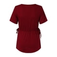 thumbnail image 4 of T-shirt de Maternité pour Femmes à Ourlet Régulier, Décontracté, Manches Courtes, Col Rond, Basique, Allaitement, Haut T-Shirt, 4 of 5