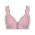 thumbnail image 4 of B91xZ Front Close Wirefree Back Support Posture Full Coverage Bra Full Coverage Plus Size Non Padded Wireless Minimizer Bra,Pink XXL, 4 of 4