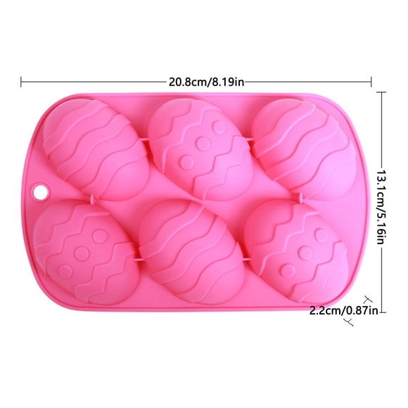 JJKBVCLO Silicone Egg Shaped Baking Pan 6 Cavities Easter Egg Candy Silicone For Chocolate Egg For Easter Party Cake Decorations Cake Mould