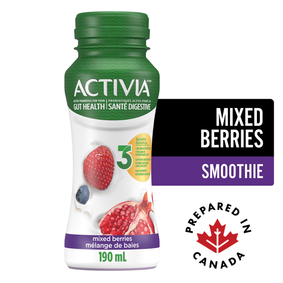 Activia Boisson de Yogourt Probiotique, Mélange de Baies, Smoothie, 190ml