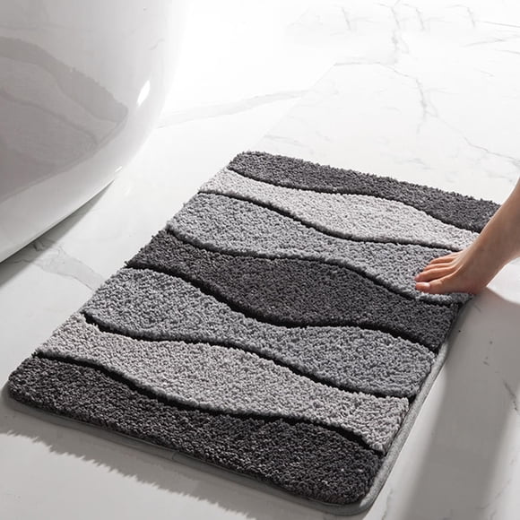 XZNGL Bath Mats for Bathroom Floor Bathroom Rug Mat, Extra Soft and Absorbent Microfiber Bath Rugs, Non-Slip Plush Bath Carpet, Machine Wash Dry, Bath Mats for Bathroom Floor,Tub ,Gray