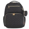 thumbnail image 1 of Sac à dos à couches multi-poches matelassé Chevron de Fisher-Price Morgan, noir, 1 of 6