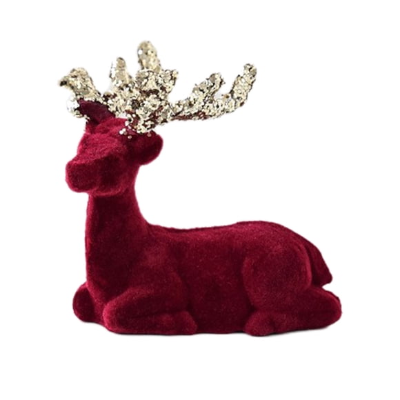 jovati Red Christmas Ornaments Unique Deer Statue Plastic Tabletop Decorations Indoor Holiday Reindeer Figurine for Home Mantel Shelf