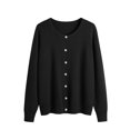 thumbnail image 1 of Cameland Womens Solid Round Neck Sweater Jacket Cardigan Round Neck Sweater, 1 of 7