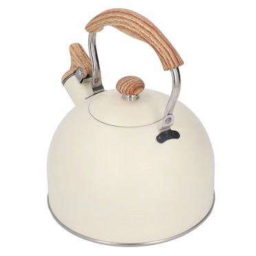 Whistling Kettle Stainless Steel Tea Kettle 2.5L Whistling Tea Pot Ergonomic Handle Teapot Beige Anti Scald Handle Beautiful Shape